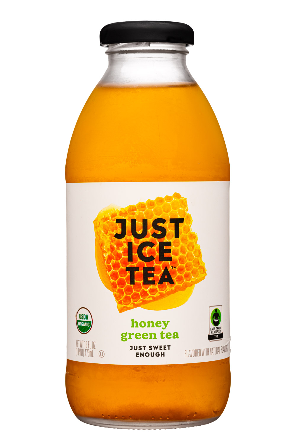 Just Ice Tea: EatTheChange-16oz-2022-JustIceTea-HoneyGreen-Front