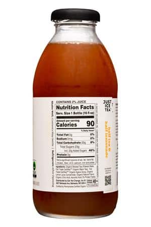 Just Ice Tea: EatTheChange-16oz-2022-JustIceTea-HalfTeaHalfLemon-Facts