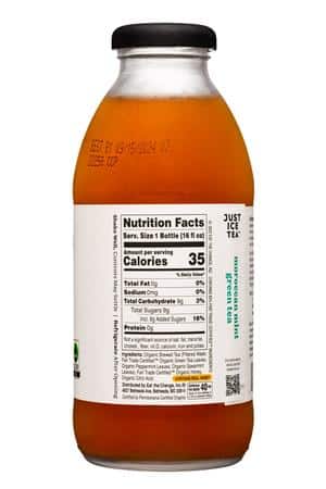 Just Ice Tea: EatTheChange-16oz-2022-JustIceTea-MoroccanMintGreen-Facts