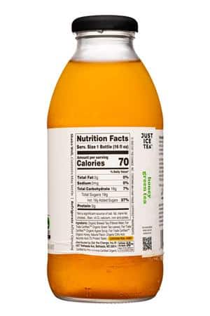 Just Ice Tea: EatTheChange-16oz-2022-JustIceTea-HoneyGreen-Facts