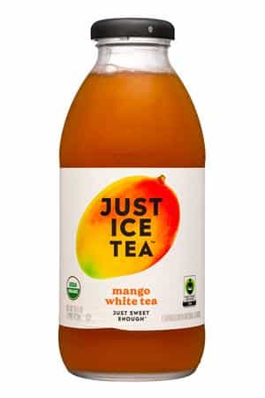 Just Ice Tea: EatTheChange-16oz-2023-JustIceTea-MangoWhite-Front