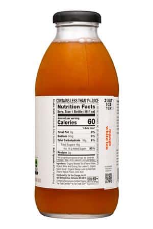 Just Ice Tea: EatTheChange-16oz-2023-JustIceTea-MangoWhite-Facts
