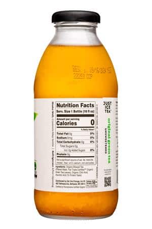 Just Ice Tea: EatTheChange-16oz-2022-JustIceTea-OGGreen-Facts