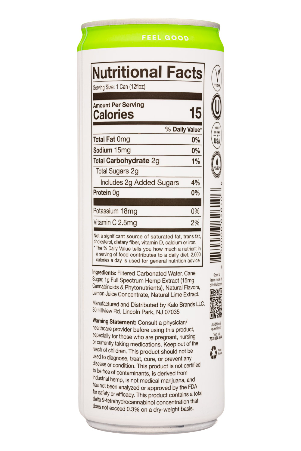 Kalo: Kalo-12oz-2021-HempSeltzer-RaspLime-Facts