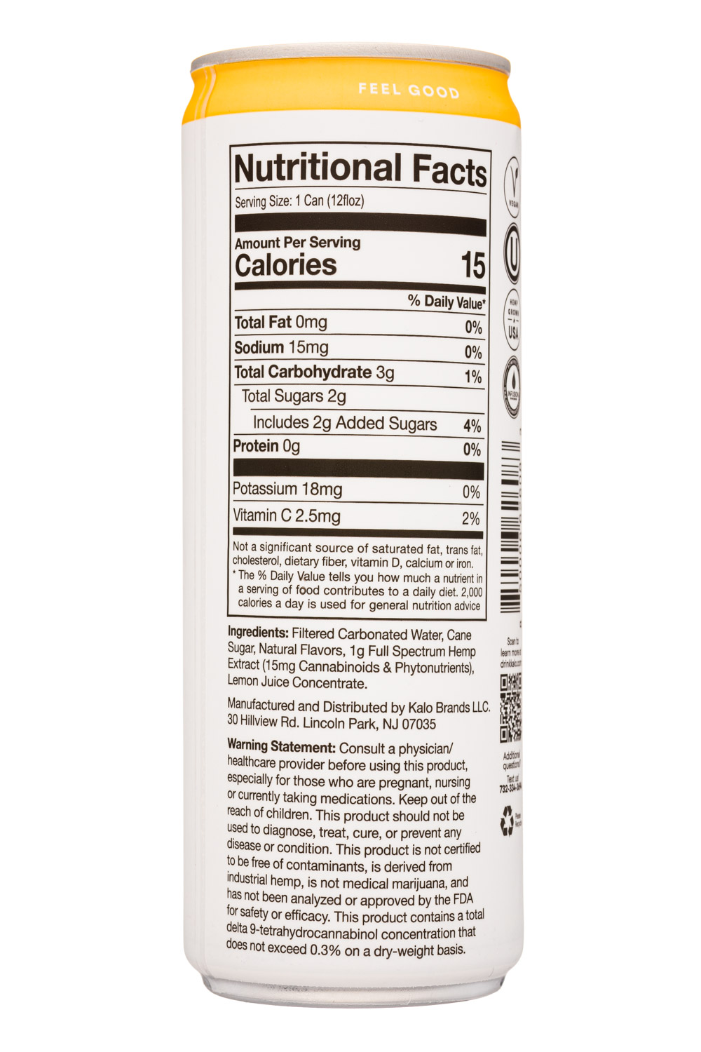 Kalo: Kalo-12oz-2021-HempSeltzer-PomPeach-Facts