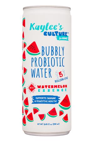 Kaylee's Culture for Kids: Kaylees-8oz-2020-BubblyProbWater-WatermelonEssense-Front