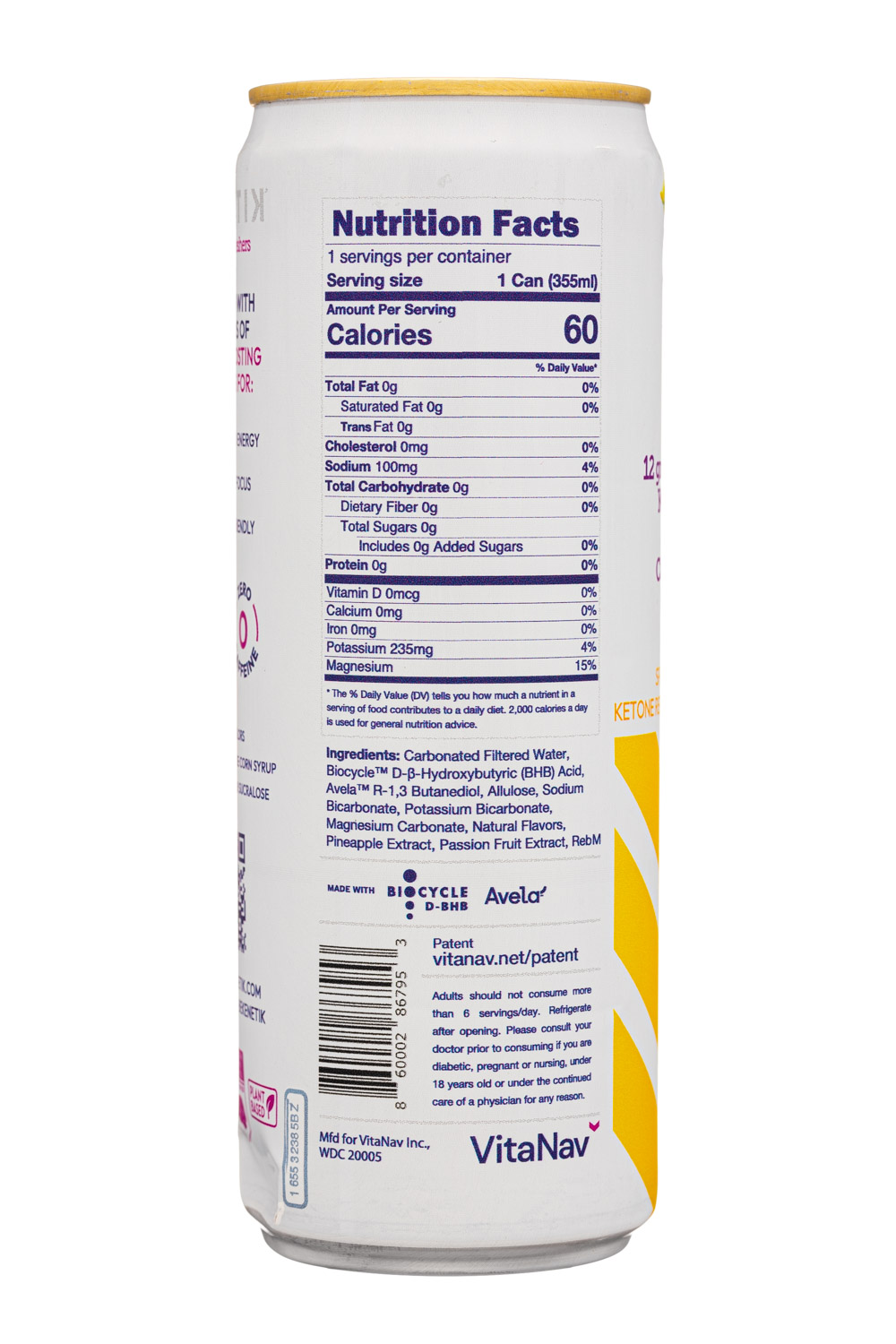 KENETIK - FUEL YOUR LIFE: Kenetik-12oz-2024-Sparkling-PinePassion-Facts