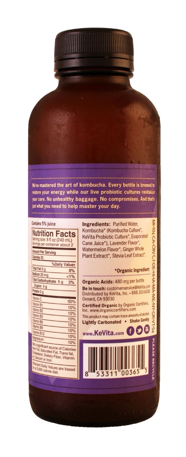 KeVita Master Brew Kombucha: Kevita LavMel Facts