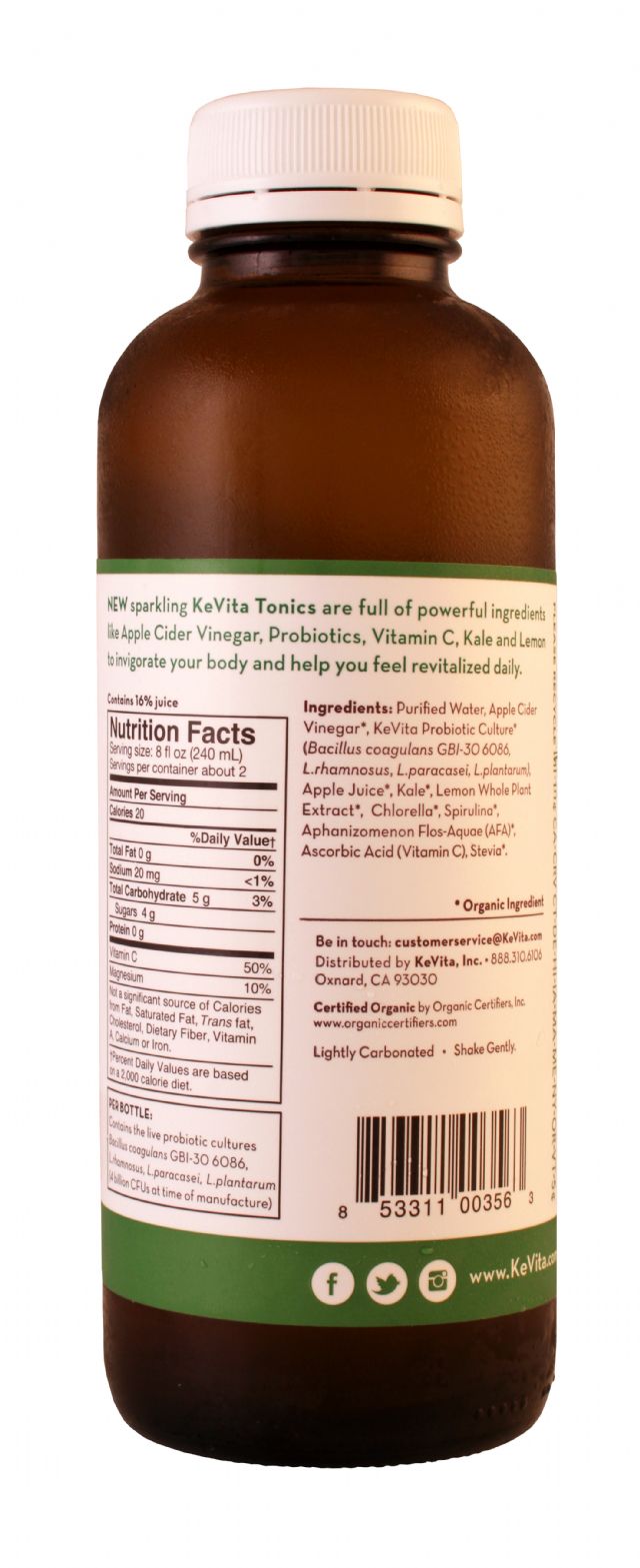 KeVita Tonics: KevitaTonics KaleLemon Facts