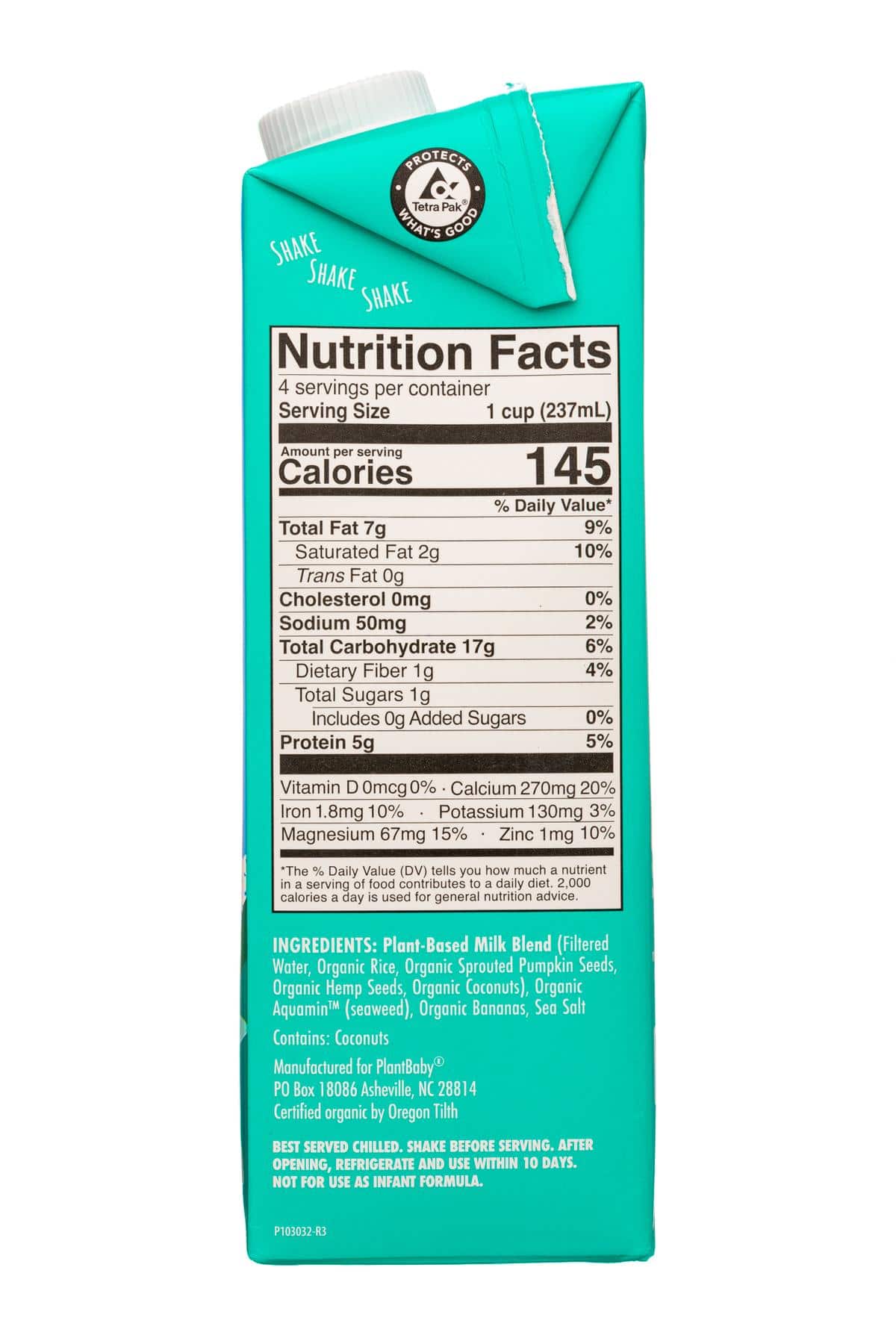 Kiki Milk: KikiMilk-32oz-2025-PBMilk-Unsweet-Facts