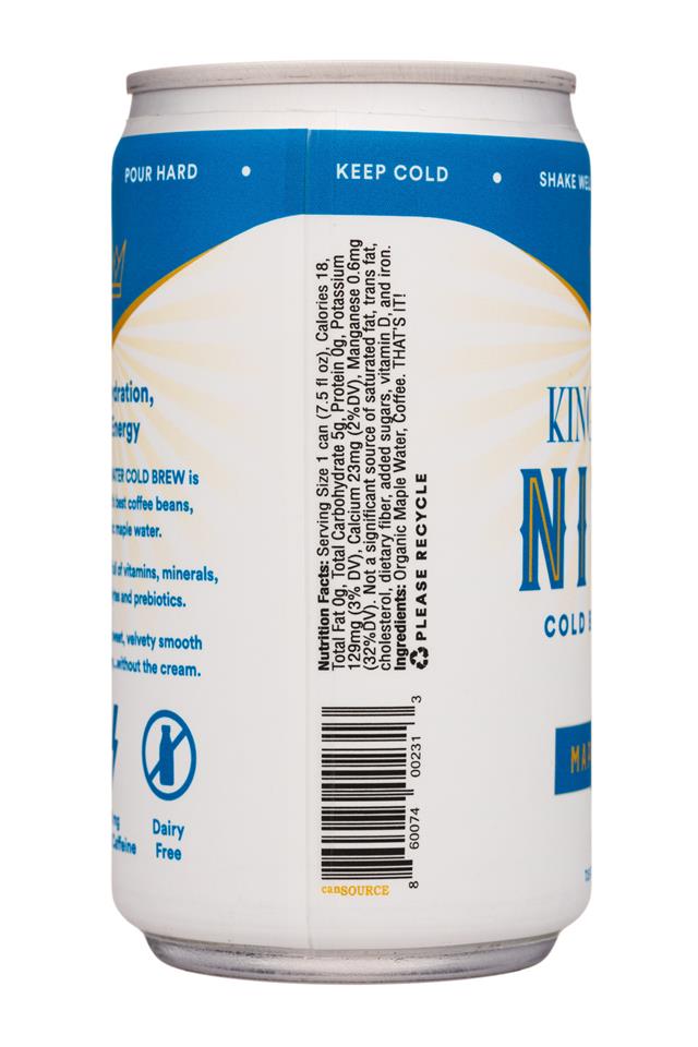 Kings's Brew: KingsBrew-8oz-Nitro-MapleWater-Facts