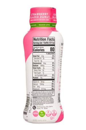 Super Coffee: SuperCoffee-12oz-2023-Energy-StrawbGlazedDonut-Facts