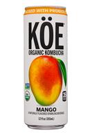 KOE  Organic Kombucha: Koe-12oz-2020-Kombucha-Mango-Front