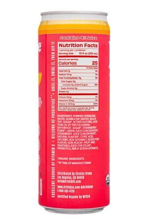 KOE  Organic Kombucha: Koe-12oz-2023-Kombucha-Strawb-Facts