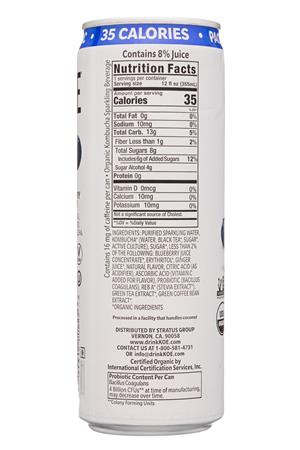 KOE  Organic Kombucha: Koe-12oz-2021-Buch-BluebGinger-Facts