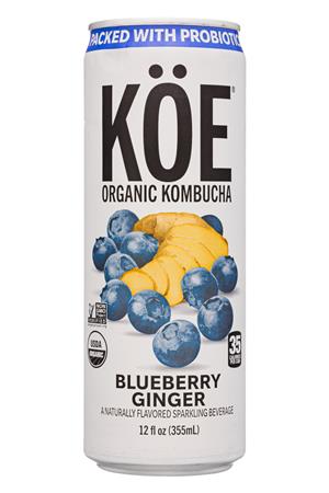 KOE  Organic Kombucha: Koe-12oz-2021-Buch-BluebGinger-Front