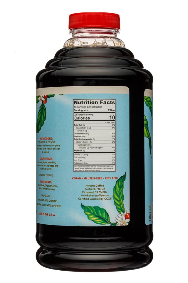 Kohana Coffee: Kohana-32oz-ColdBrewCoffee-OG-Concentrate-FrenchVanilla-Facts