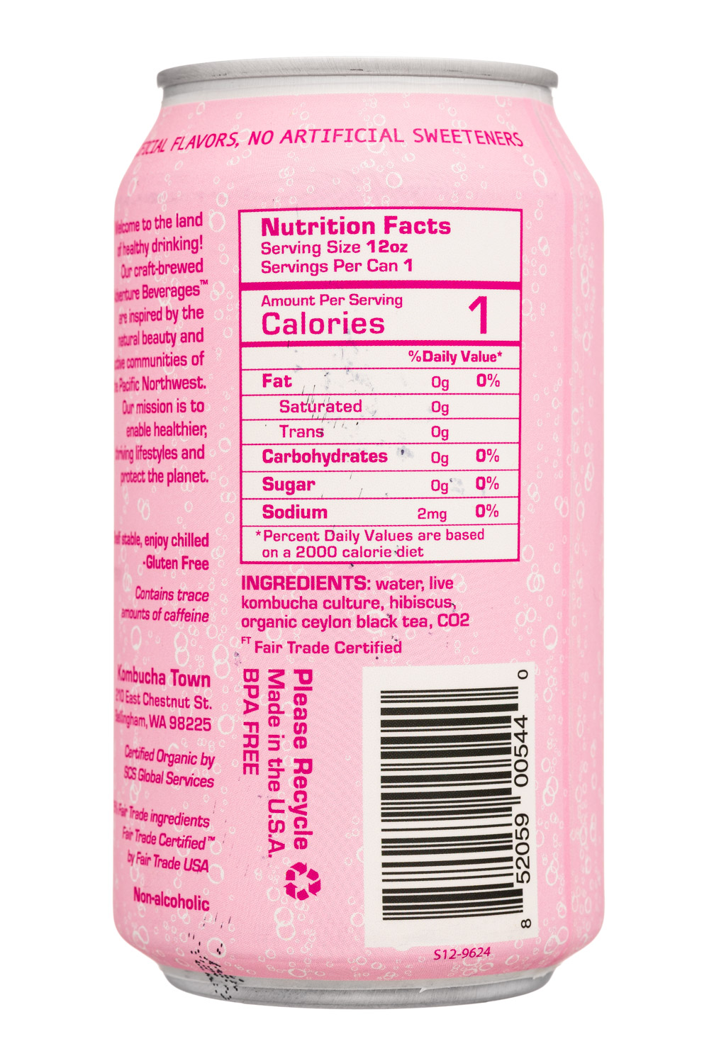 Kombucha Town: KombuchaTown-12oz-2024-LiveSeltzer-Hibiscus-Facts