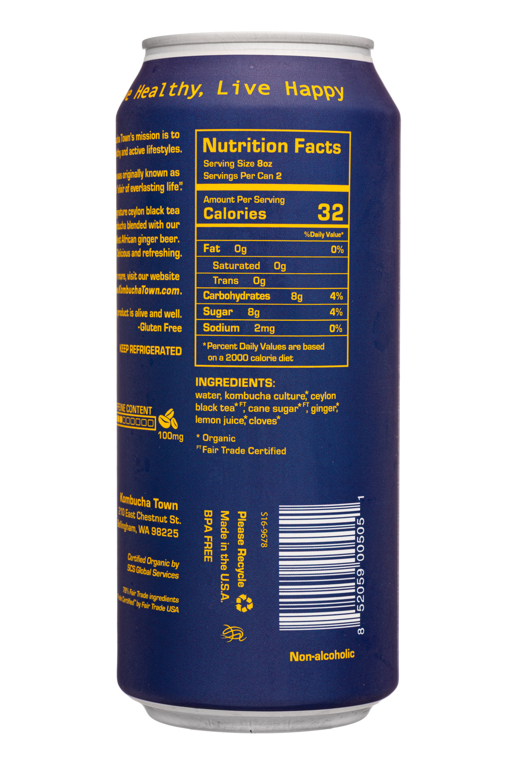 Kombucha Town: KombuchaTown-12oz-2024-OGGinger-Facts