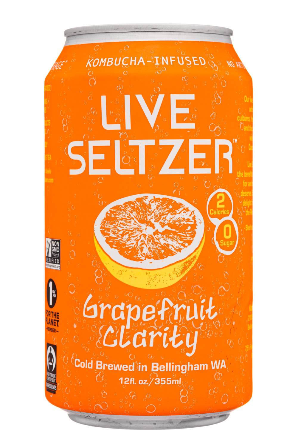 Kombucha Town: KombuchaTown-12oz-2021-LiveSeltzer-GrapefruitClarity-Front