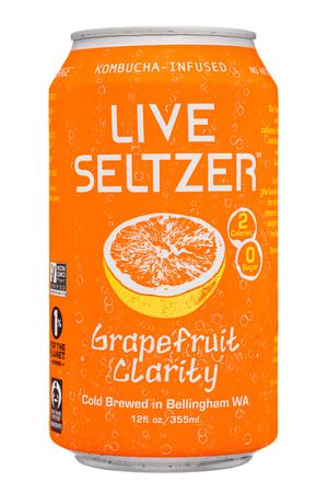 Kombucha Town: KombuchaTown-12oz-2021-LiveSeltzer-GrapefruitClarity-Front