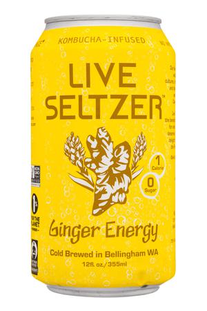 Kombucha Town: KombuchaTown-12oz-2021-LiveSeltzer-GingerEnergy-Front