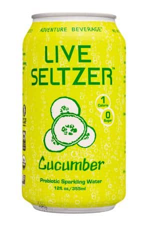 Kombucha Town: KombuchaTown-12oz-2024-LiveSeltzer-Cucumber-Front