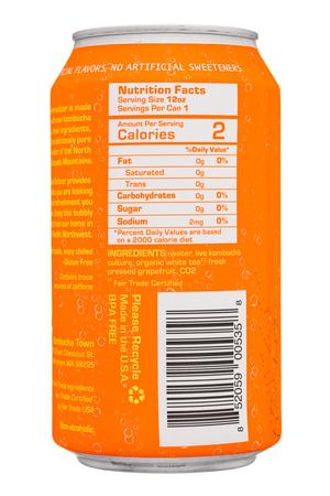 Kombucha Town: KombuchaTown-12oz-2021-LiveSeltzer-GrapefruitClarity-Facts