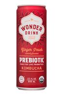 Wonder Drink: PureSteeps-12oz-WonderDrink-Prebiotic-GingerPeach-Front