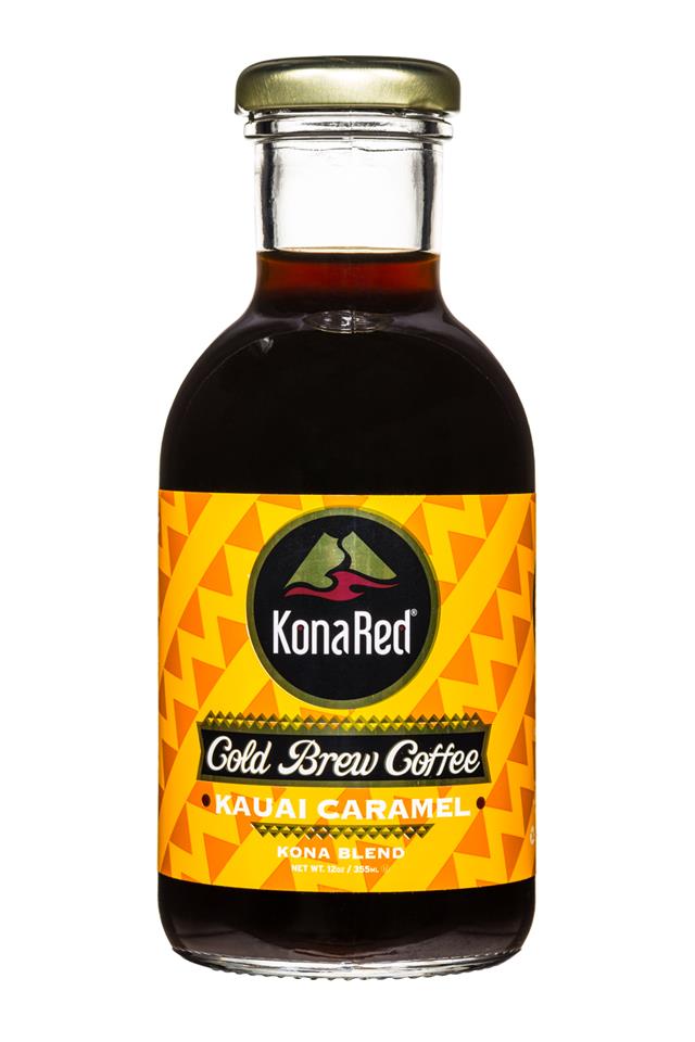 KonaRed Cold Brew Coffee: KonaRed-ColdBrew-12oz-KauaiCaramel-Front