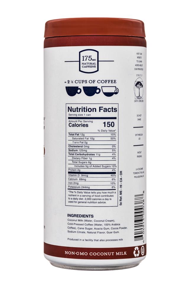 La Colombe Coffee: LaColombe-9oz-DraftLatte-CoconutMilkMocha-Facts