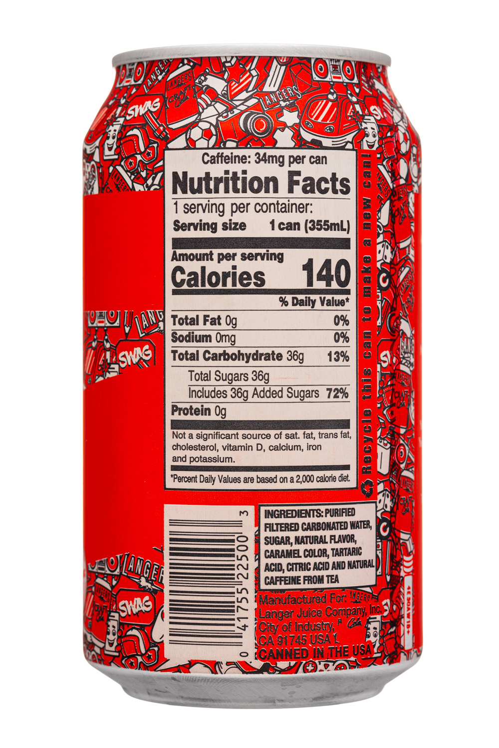 Langer's Juice: Langers-12oz-2024-CraftCola-Facts