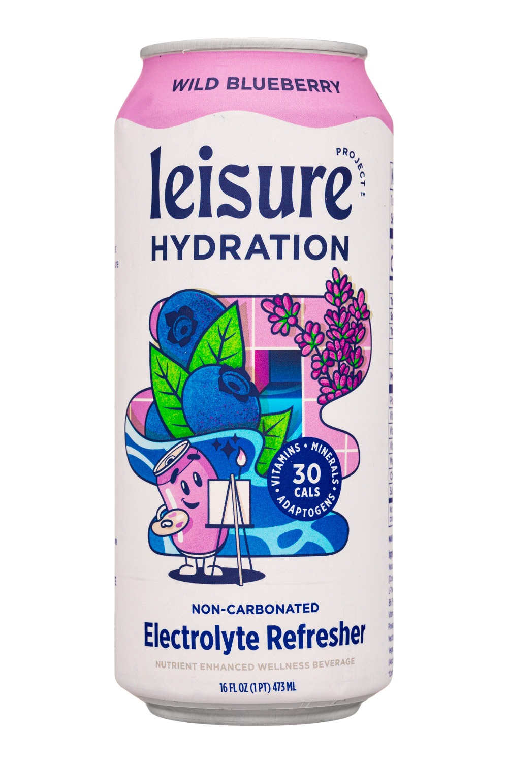 Leisure Hydration: LeisureHydration-16oz-2023-ElectroluteRefresher-WildBlueb-Front
