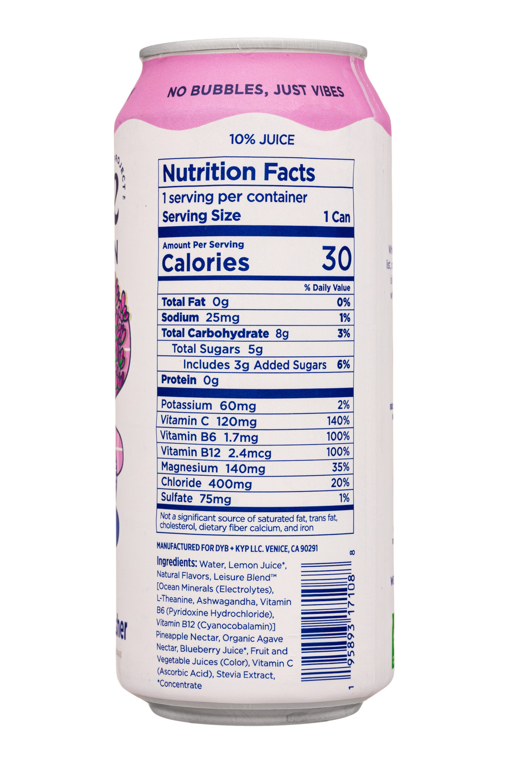 Leisure Hydration: LeisureHydration-16oz-2023-ElectroluteRefresher-WildBlueb-Facts