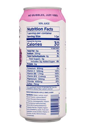 Leisure Hydration: LeisureHydration-16oz-2023-ElectroluteRefresher-WildBlueb-Facts