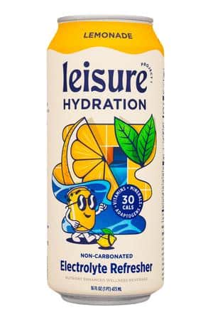 Leisure Hydration: LeisureHydration-16oz-2023-ElectroluteRefresher-Lemonade-Front