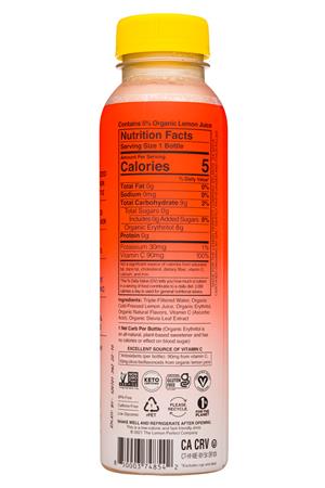 Lemon Perfect.: LemonPerfect-12oz-2021-CPLemonWater-StrawbPassion-Facts