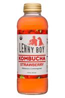 Lenny Boy Kombucha: LennyBoy-14oz-Kombucha-Strawberry-Front