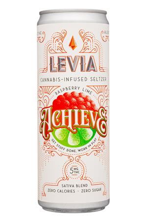 Levia: Levia-12oz-2021-CannabisSeltzer-Achieve-Front