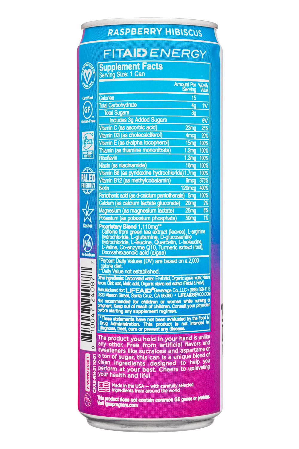 LIFEAID: LifeAid-12oz-2022-FitEnergyPlus-RaspberryHibiscus-Facts