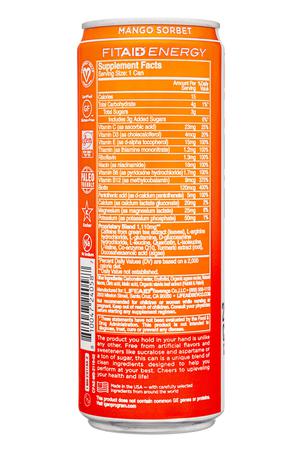 LIFEAID: LifeAid-12oz-2022-FitEnergyPlus-MangoSorbet-Facts