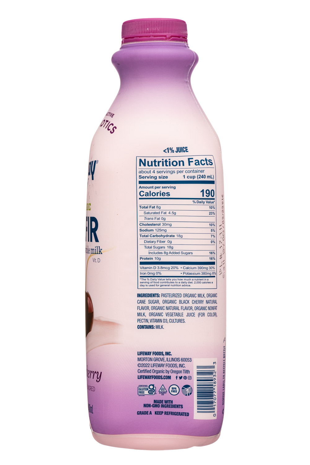 Lifeway Organic: Lifeway-32oz-2023-Kefir-BlackCherry-Facts