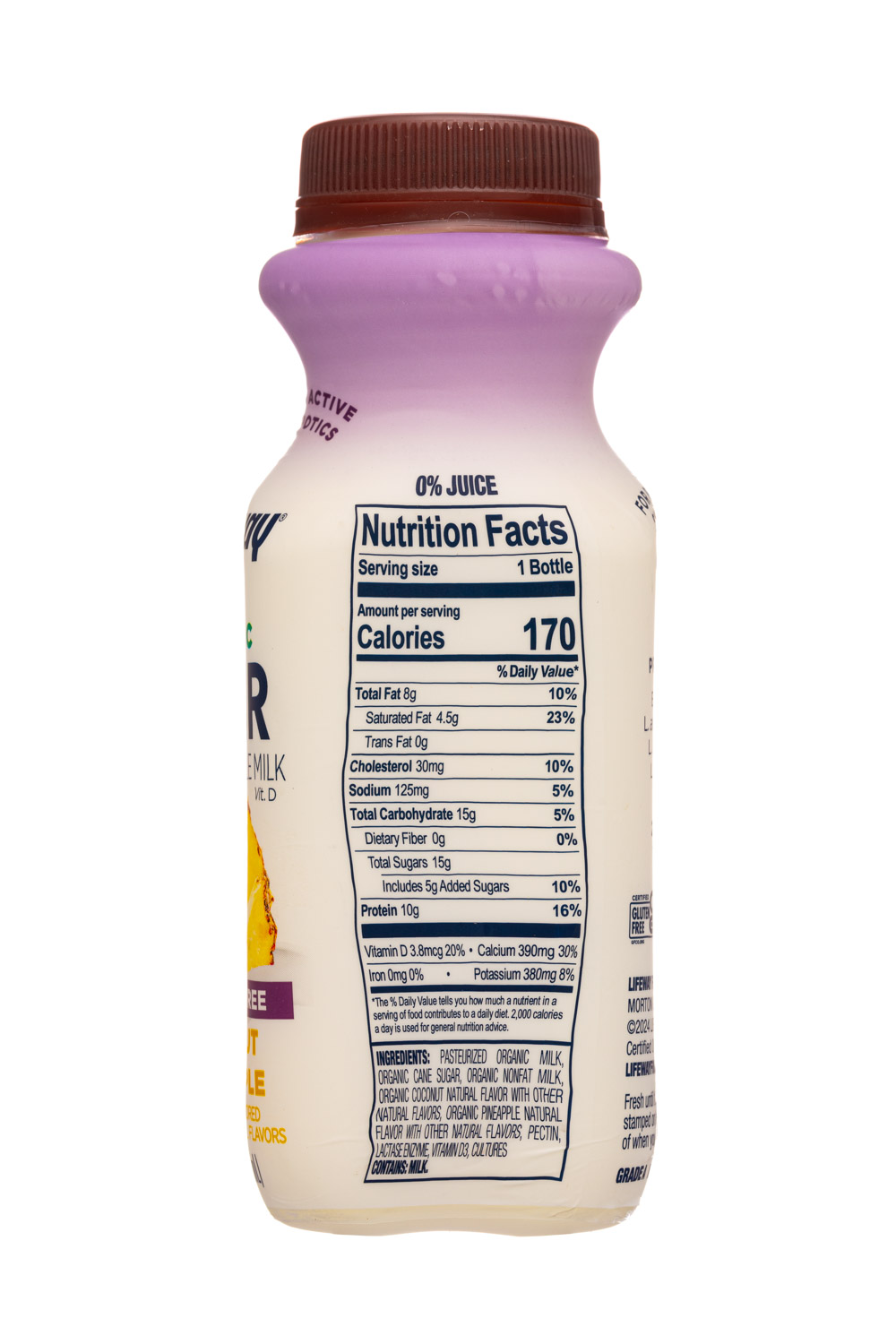 Lifeway Organic: Lifeway-8oz-2024-Kefir-CoconutPineapple-Facts