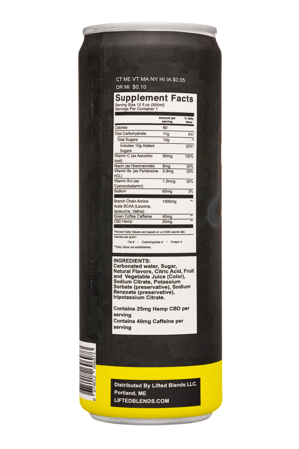 Lifted Blends: LiftedBlends-12oz-2024-RecoveryCBD-Lemonade-Facts