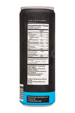 Lifted Blends: LiftedBlends-12oz-2024-RecoveryCBD-BlueRazz-Facts