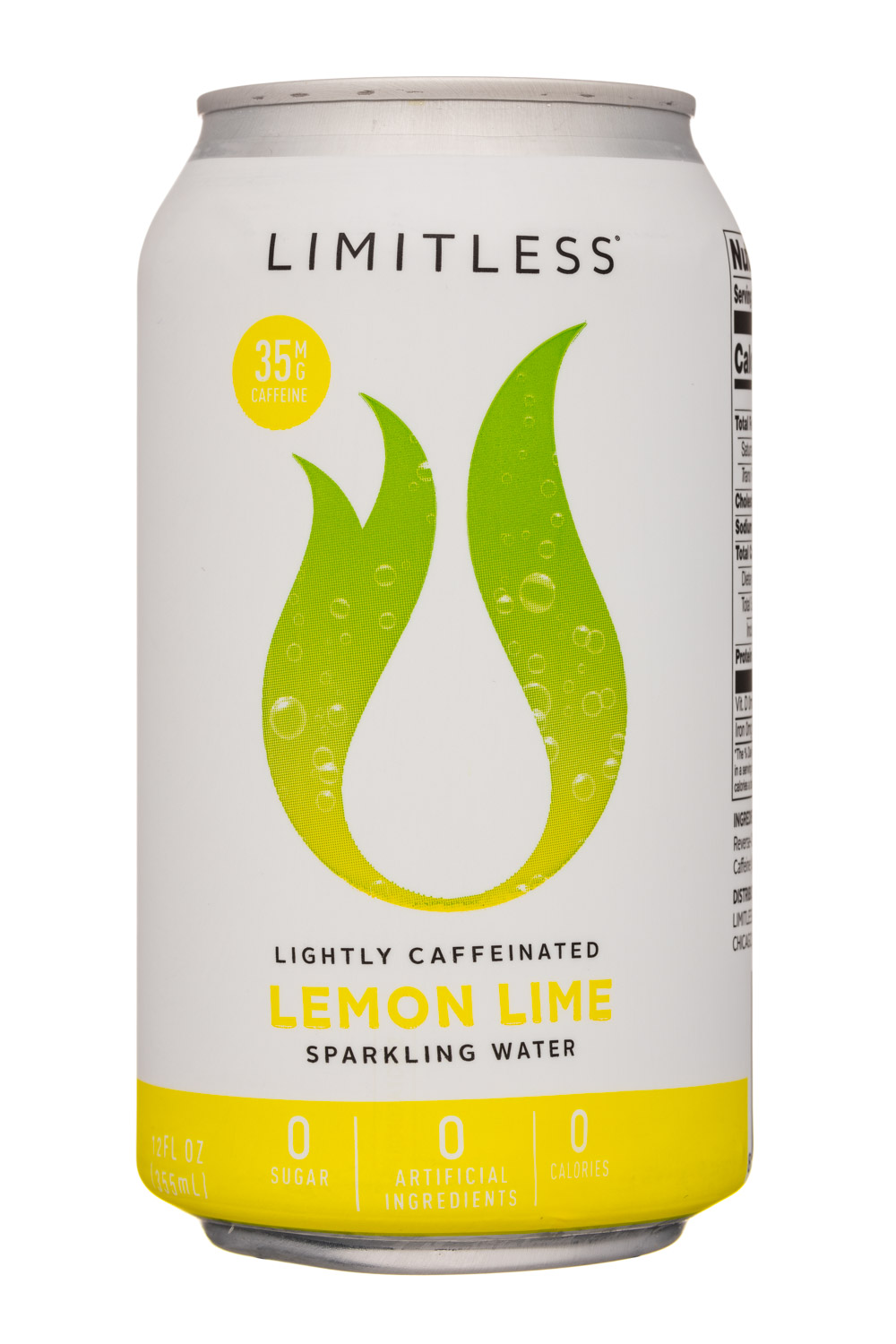 Limitless Coffee Sparkling Water: Limitless-12oz-CaffeinatedSparkling-LemonLime-Front