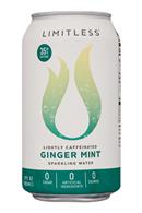 Limitless Coffee Sparkling Water: Limitless-12oz-CaffeinatedSparkling-GingerMint-Front