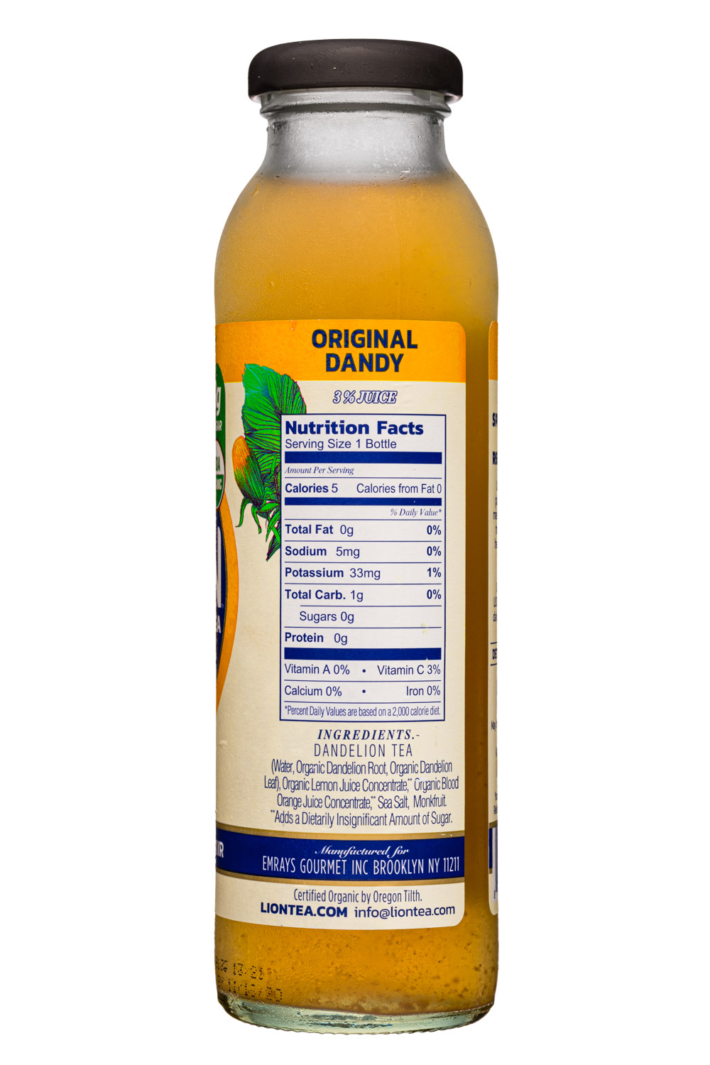 Lion Tea: Lion-10oz-DandelionTea-Elixer19-OriginalDandy-Facts