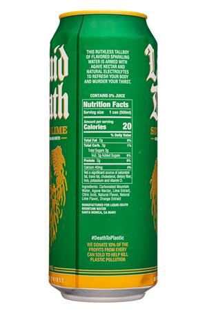 Liquid Death: LiquidDeath-16oz-2022-Sparkling-SeveredLime-Facts