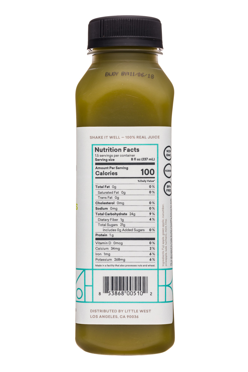 Little West: LittleWest-12oz-ColdPressed-GoldNGreens-Facts